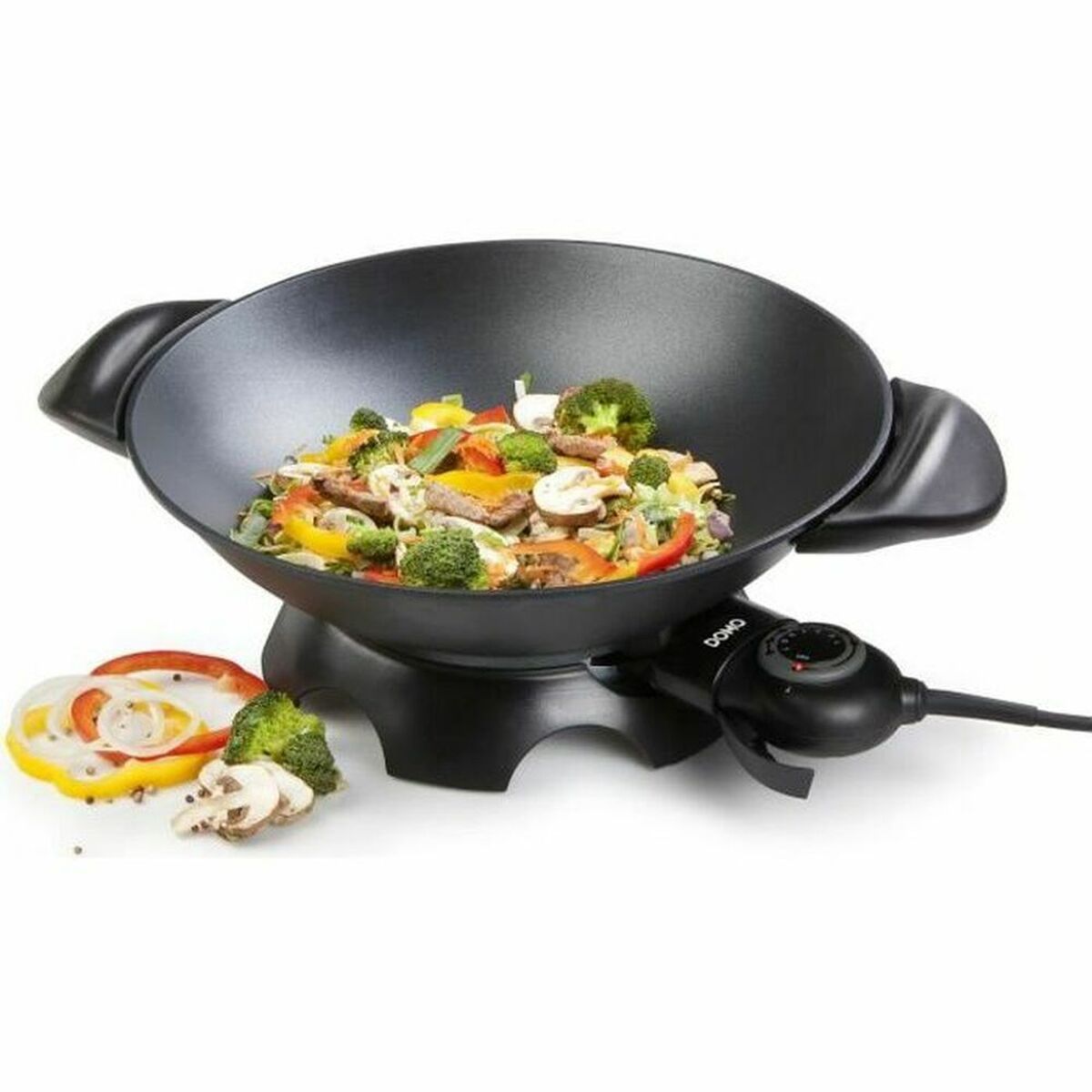 Padella Wok Domo DO-8708w 2000 W 5 L Nero