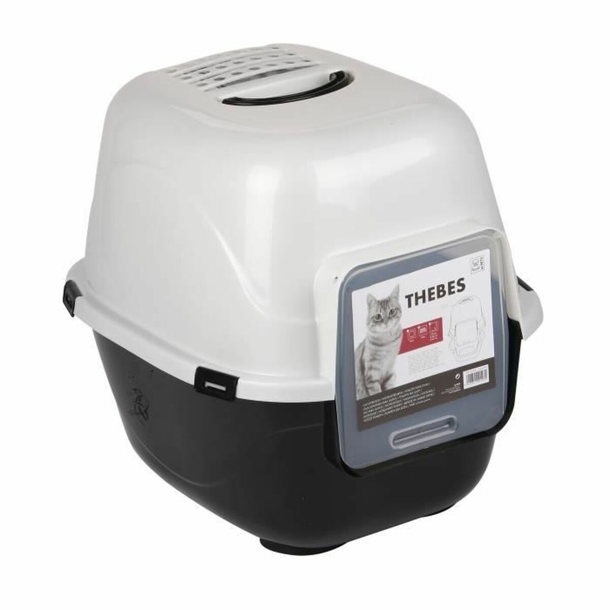 Gabbia Per Il Trasporto Di Animali Domestici Mpets 62 X 53 X 58 Cm Bianco Bianco/nero Plastica