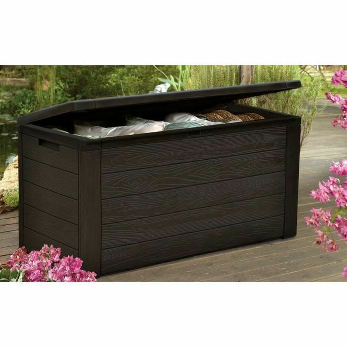 Cassapanca Da Esterno Tood Marrone Resina 120 X 46 X 58 cm
