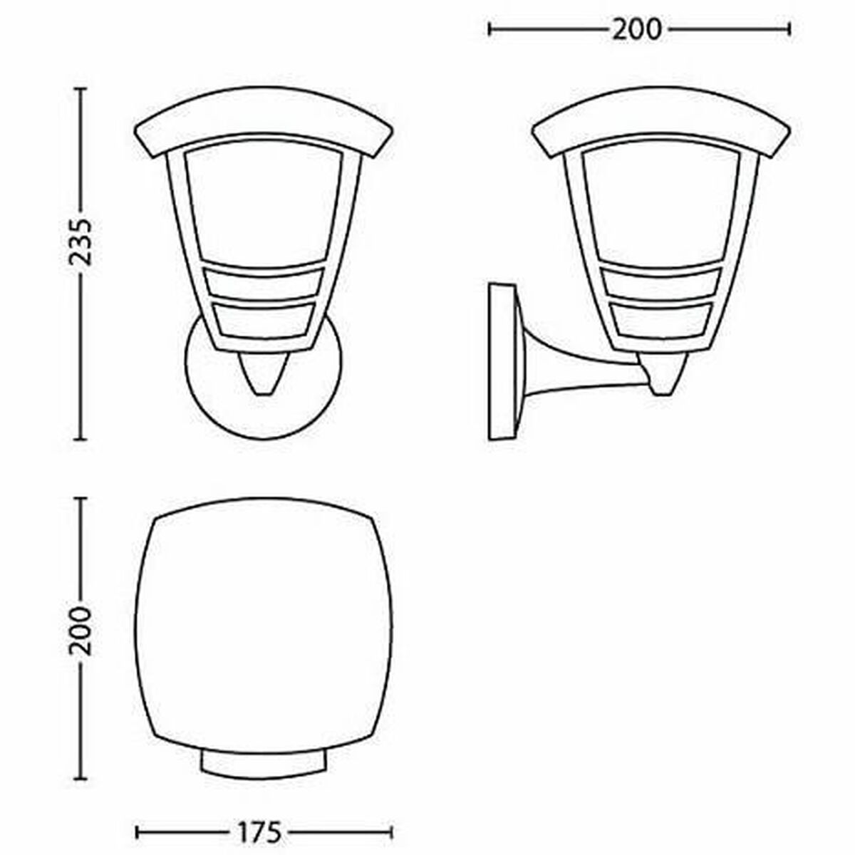 Applique Da Parete Philips My Garden Creek Nero Alluminio A 60 W E27 - Image 5