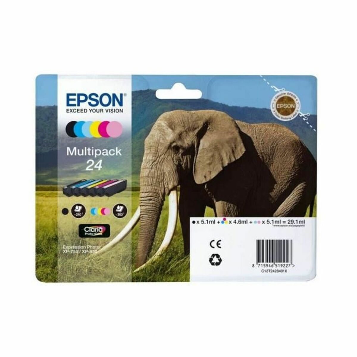 Cartuccia Ad Inchiostro Originale Epson Multipack 24 Giallo Nero Ciano Magenta