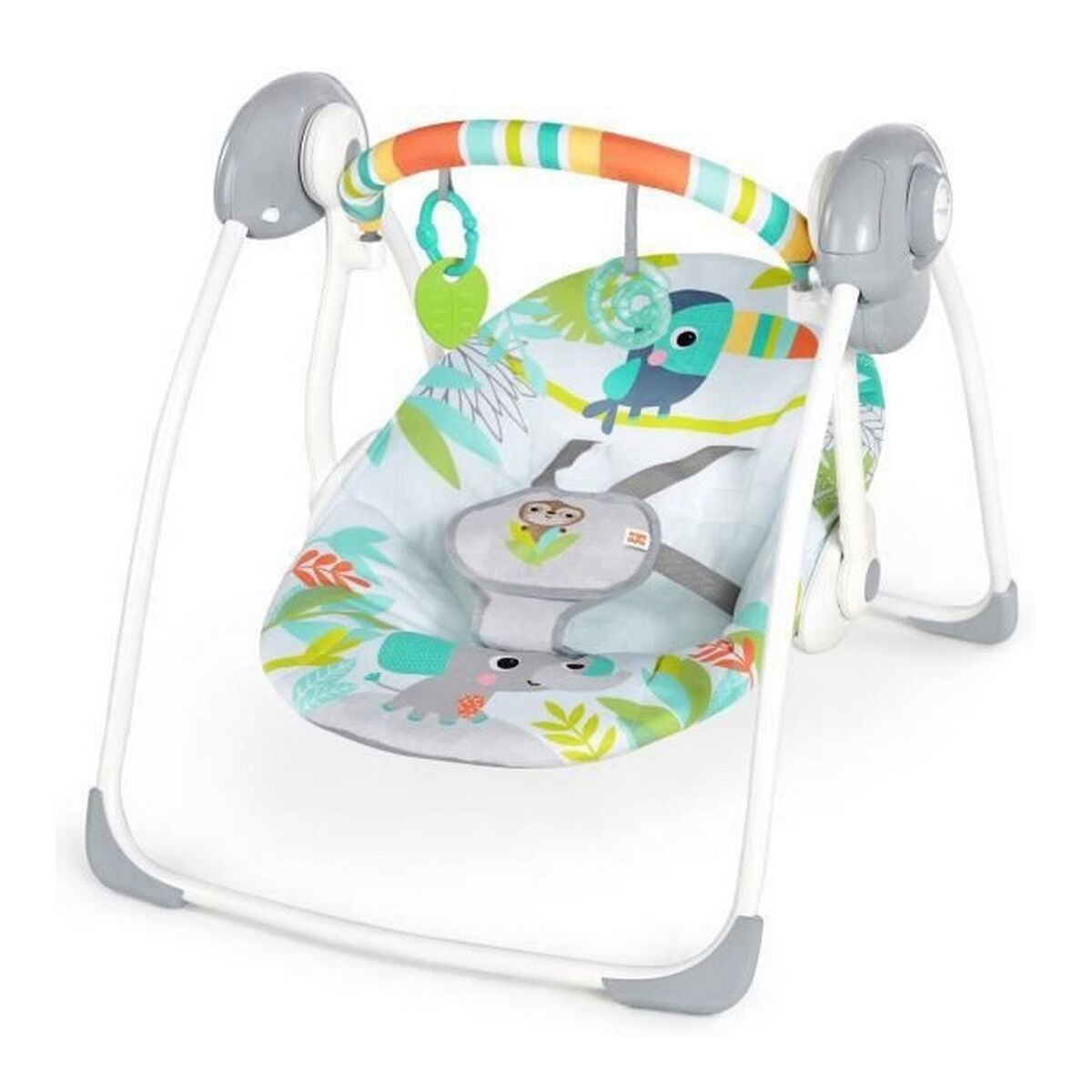 Sedia A Dondolo Ingenuity Compact Portable Swing Multicolore Animali