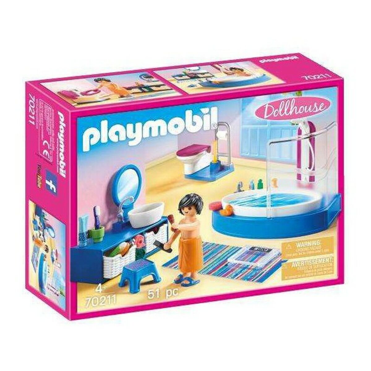 Playset Dollhouse Bathroom Playmobil 70211 Bagni (51 Pcs)