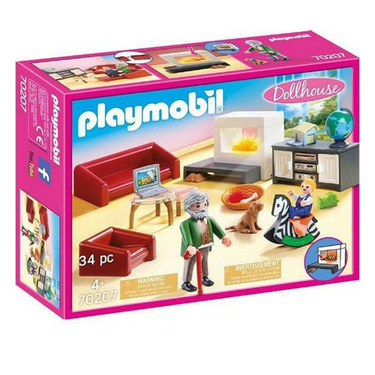 Playset Dollhouse Living Room Playmobil 70207 Set Da Pranzo (34 Pcs)