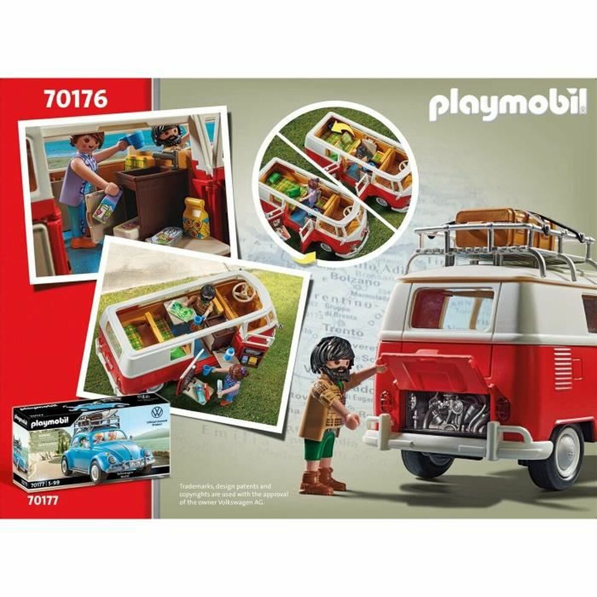 Playset Di Veicoli Playmobil 70176 Volkswagen T1 Bus Rosso - Image 4
