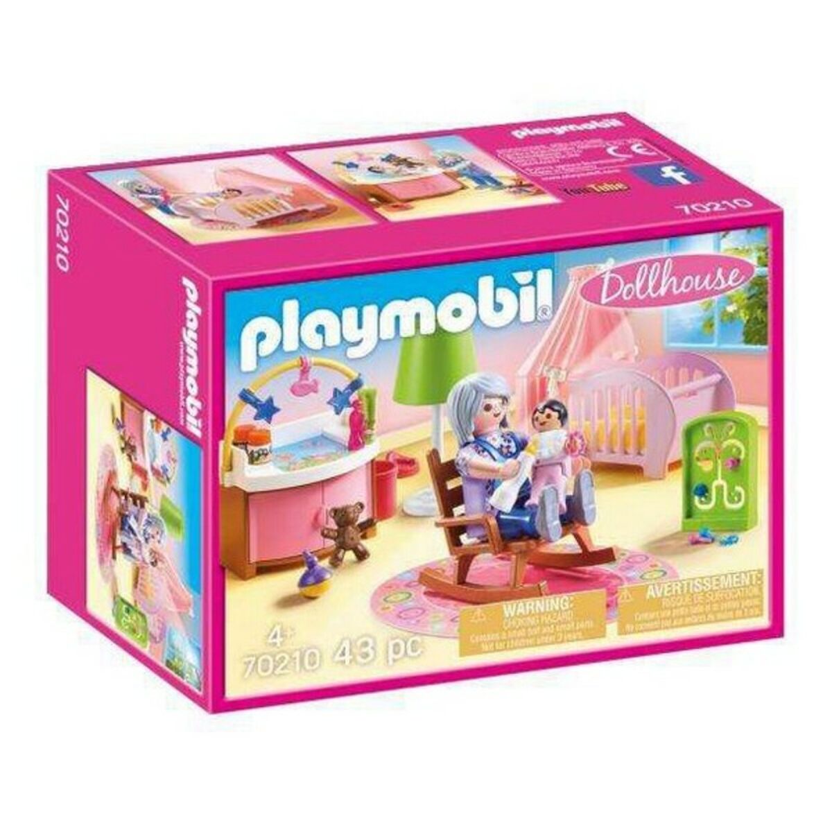 Playset Dollhouse Baby's Room Playmobil 70210 - Nursery (43 Pcs)