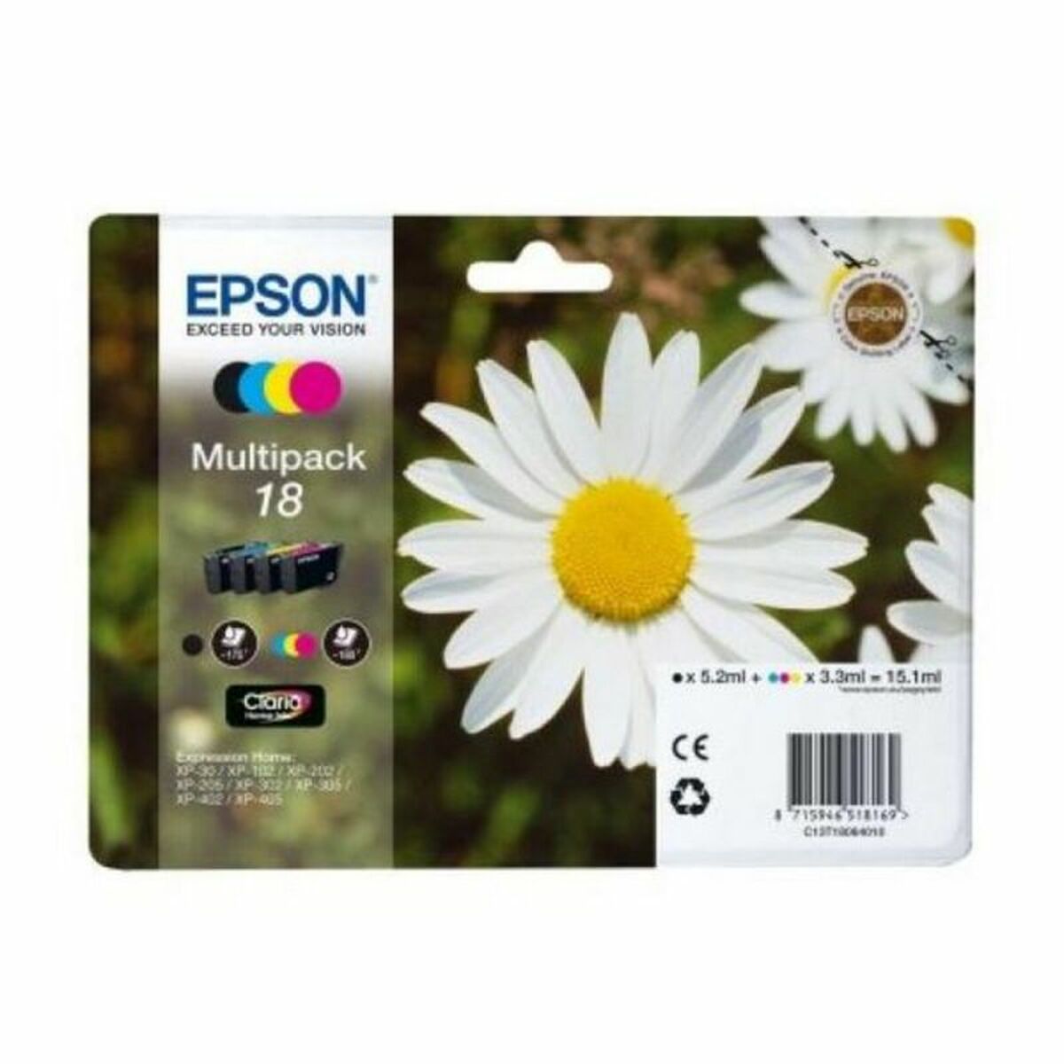 Cartuccia Ad Inchiostro Originale Epson Multipack 18 4 Colores Giallo Nero Ciano Magenta