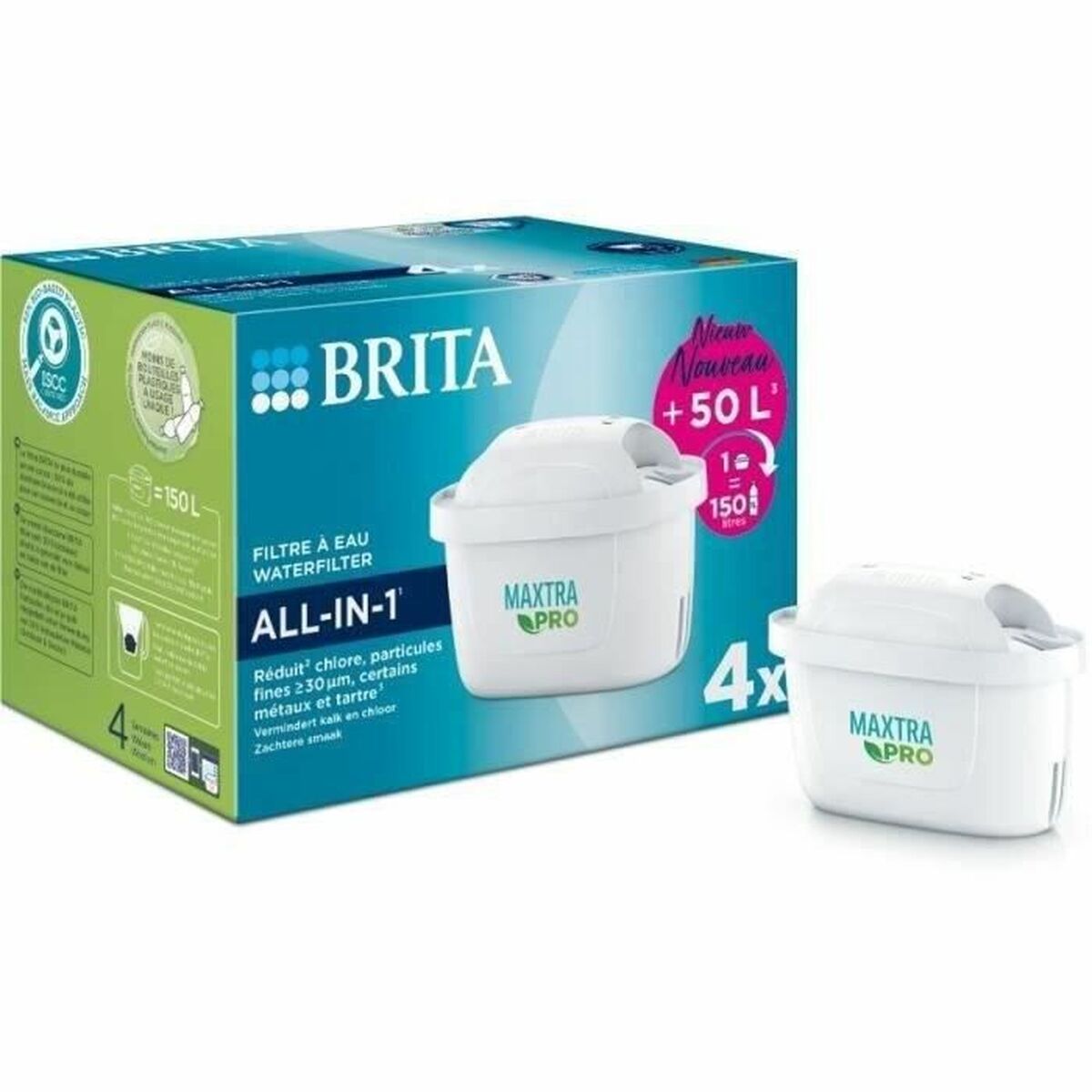 Filtro Per Brocca Filtrante Brita Maxtra Pro AlL-IN-1 (4 Unità)