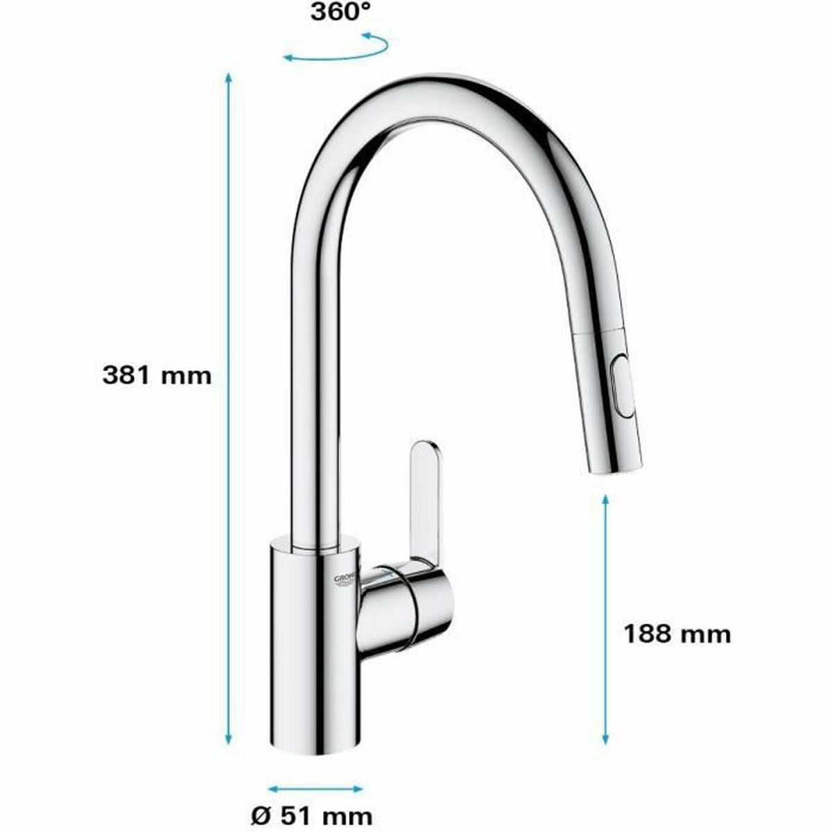 Rubinetto Monocomando Grohe 31484001 - Image 4