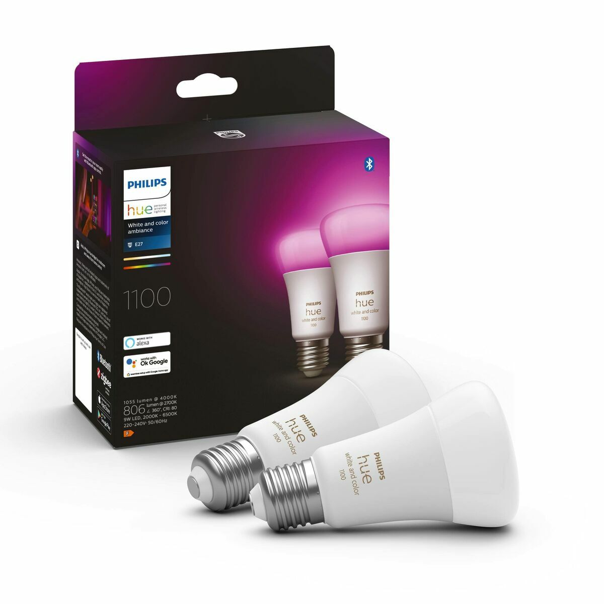 Lampadina Intelligente Philips Pack De 2 E27 Bianco F 9 W E27 806 Lm (6500 k)