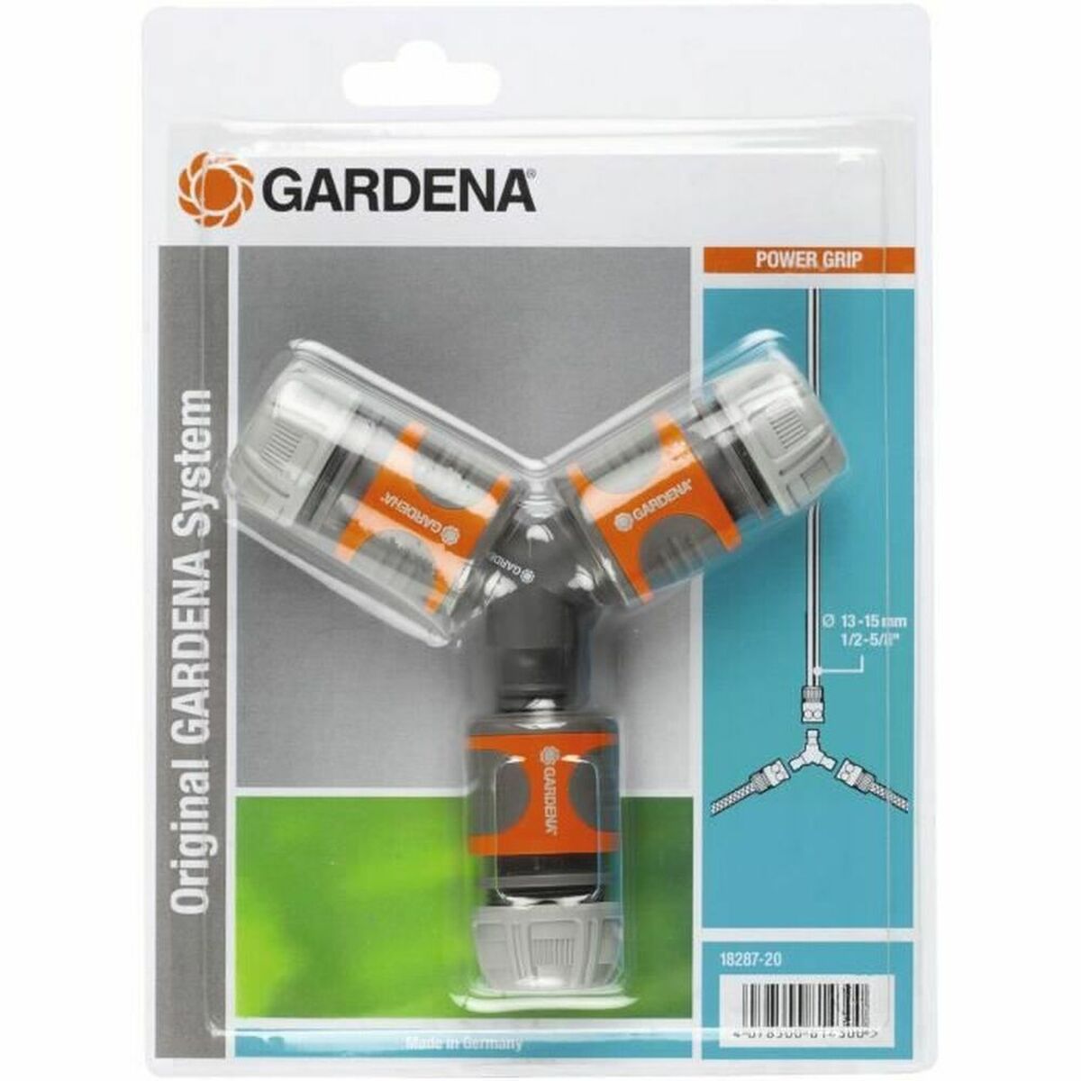 Connettore Tubo Gardena 18287-20 Ø 15 Mm 1/2" Triplo Sistema Di Irrigazione