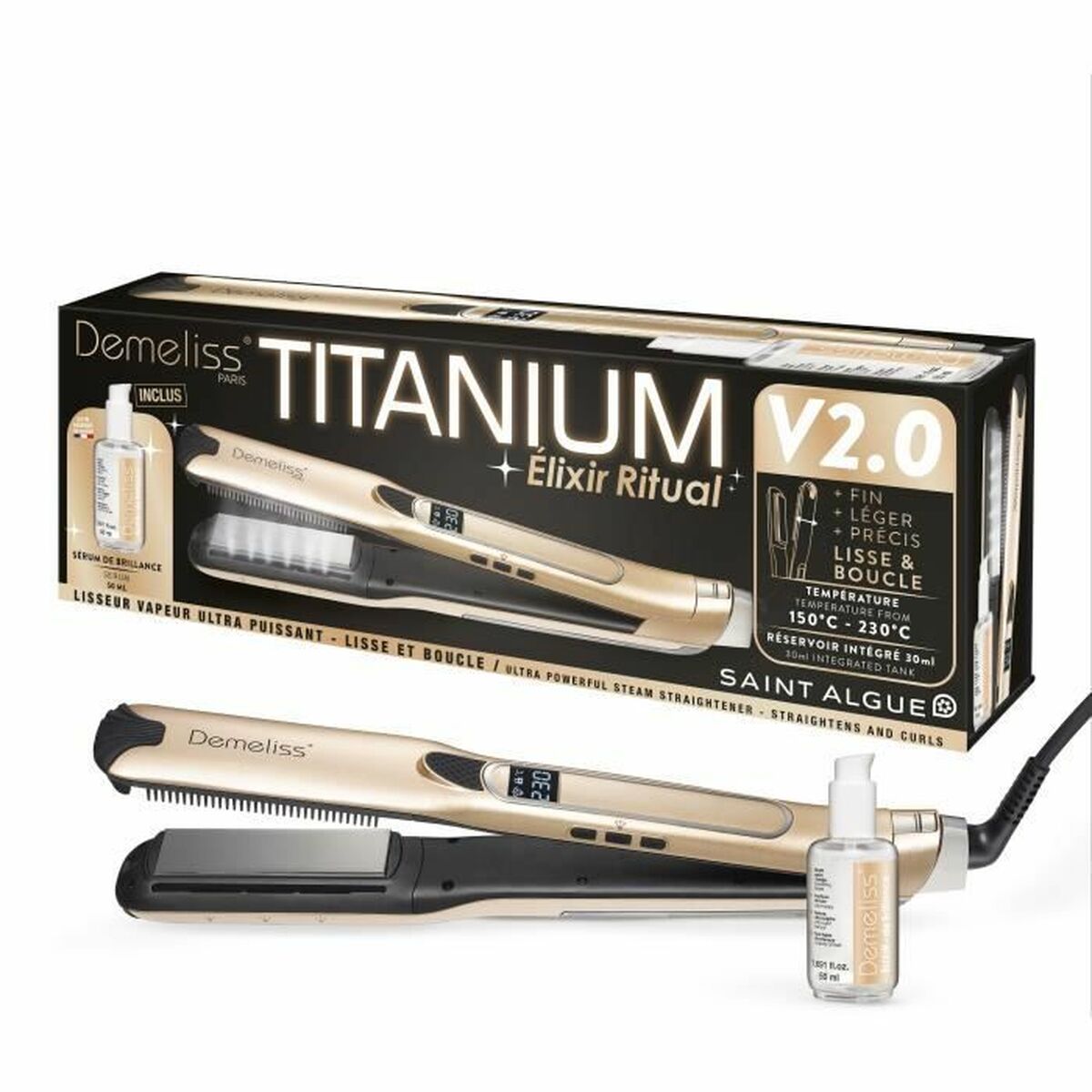Piastra Per Capelli SainT-Algue Titanium V2 Elixir Ritual Demeliss