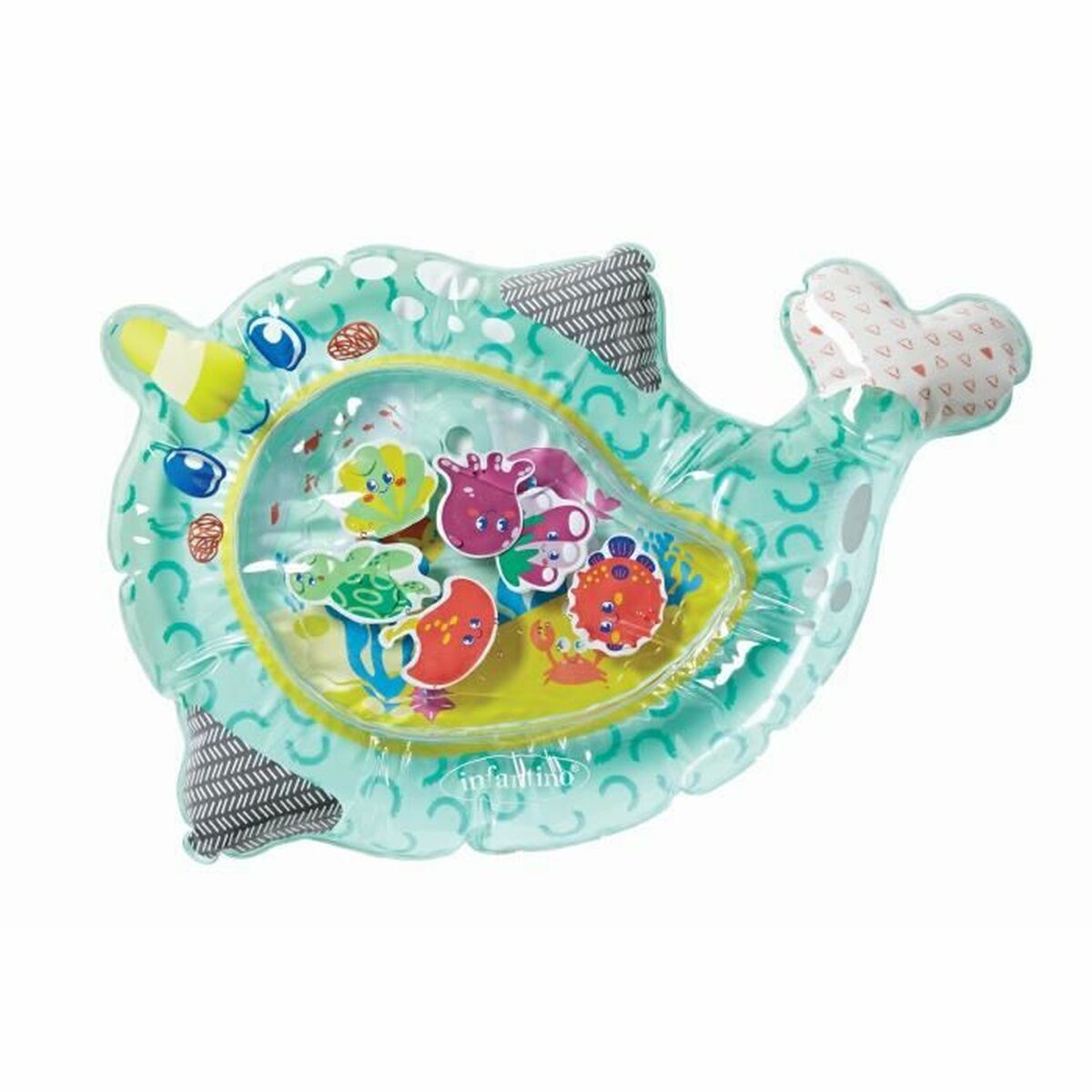 Tappeto Da Gioco Gonfiabile Con Acqua Per Bambini Infantino Sea Unicorn 71 X 48 cm