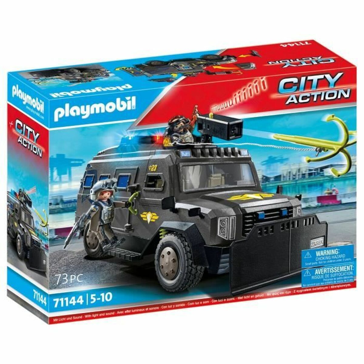 Set Di Giocattoli Playmobil Police Car City Action Plastica