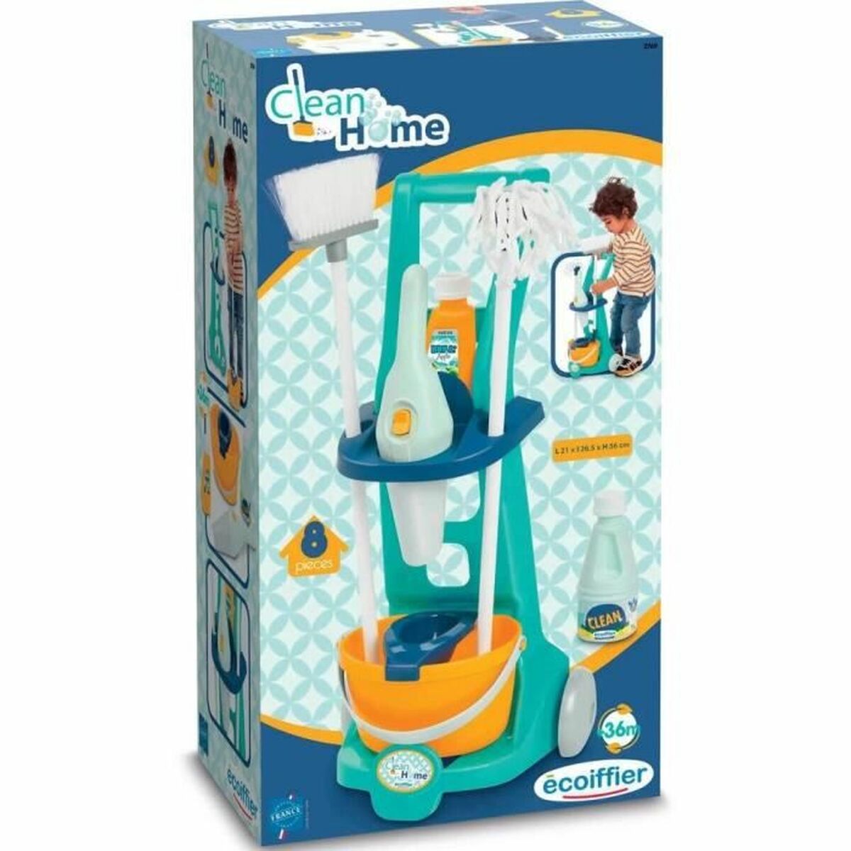 Kit Per Cleaning & Storage Ecoiffier Clean Home Giocattoli 8 Pezzi