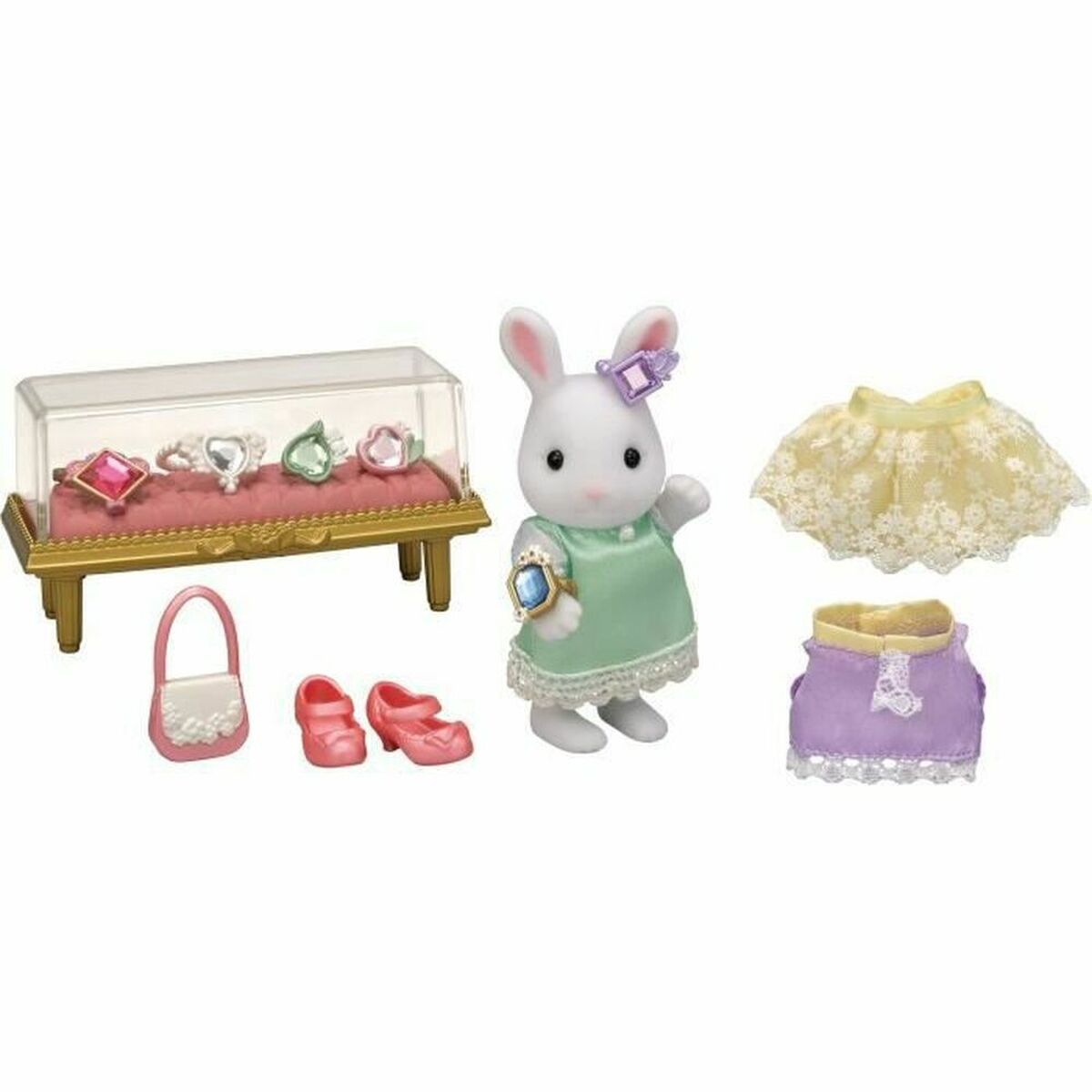 Playset Sylvanian Families The Snow Bunny Fashion Suitcase And Big Sister
