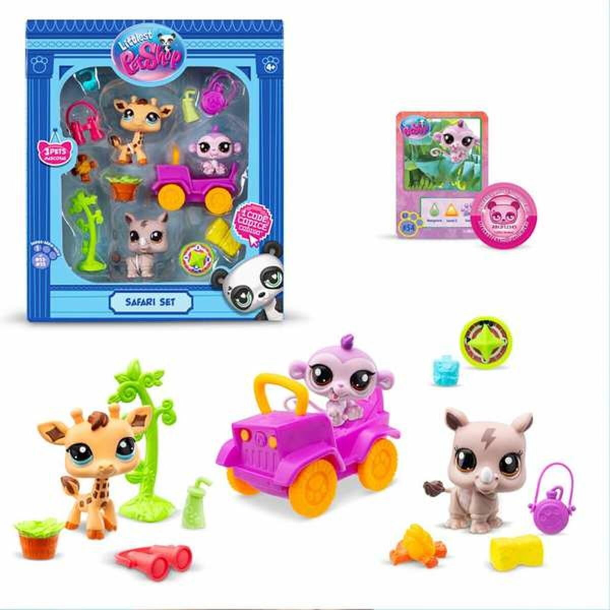 Playset Bandai Littlest Pet Shop Safari 8 Pezzi