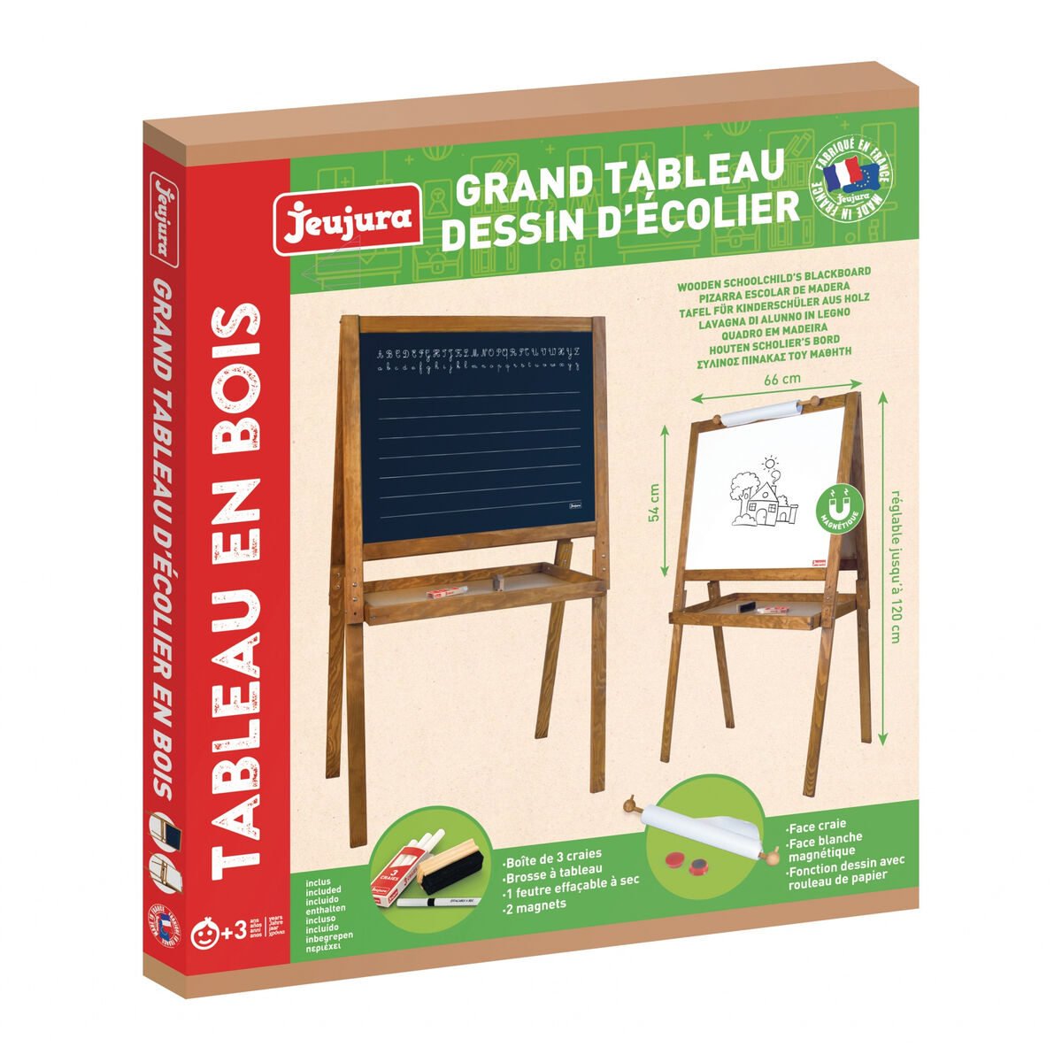 Lavagna DoublE-Face Jeujura Large Drawing Board Of Schoolboys
