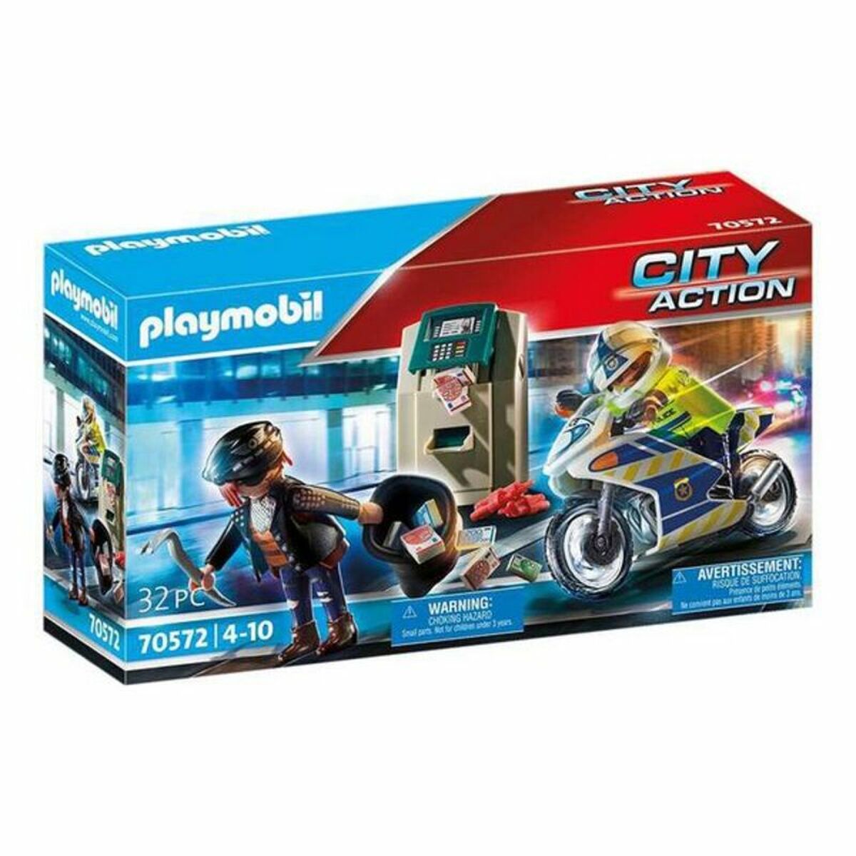 Playset City Action Police Motorbike Playmobil 70572 32 Pezzi (32 Pcs)