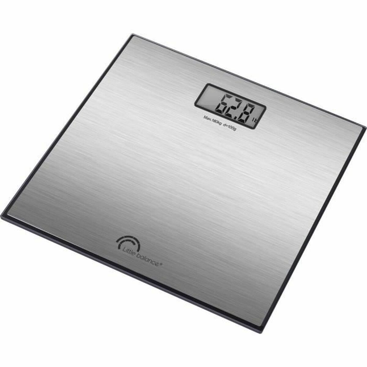 Bilancia Digitale Da Bagno Little Balance 8159 Nero Acciaio Acciaio Inossidabile 180 kg
