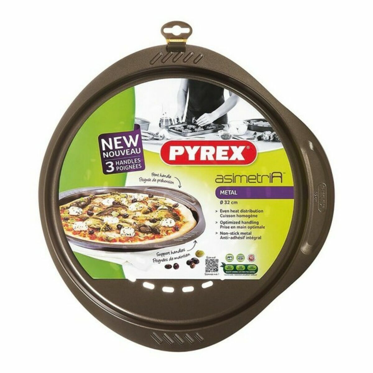 Stampo Per Pizza Pyrex Marrone Nero Metallo