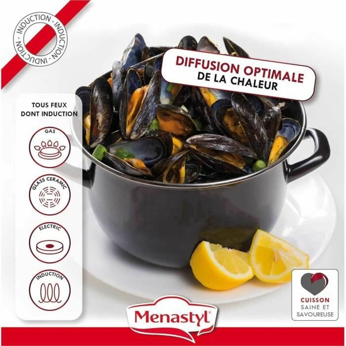 Pentola Con Coperchio Menastyl Nero Acciaio Smaltato E Con Rifinitura In Vetro 2 Pezzi - Image 5