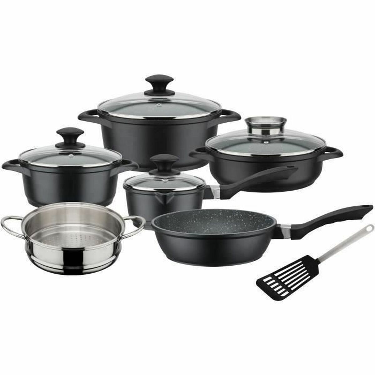Batteria Da Cucina Gsw Nero Noir 10 Pezzi