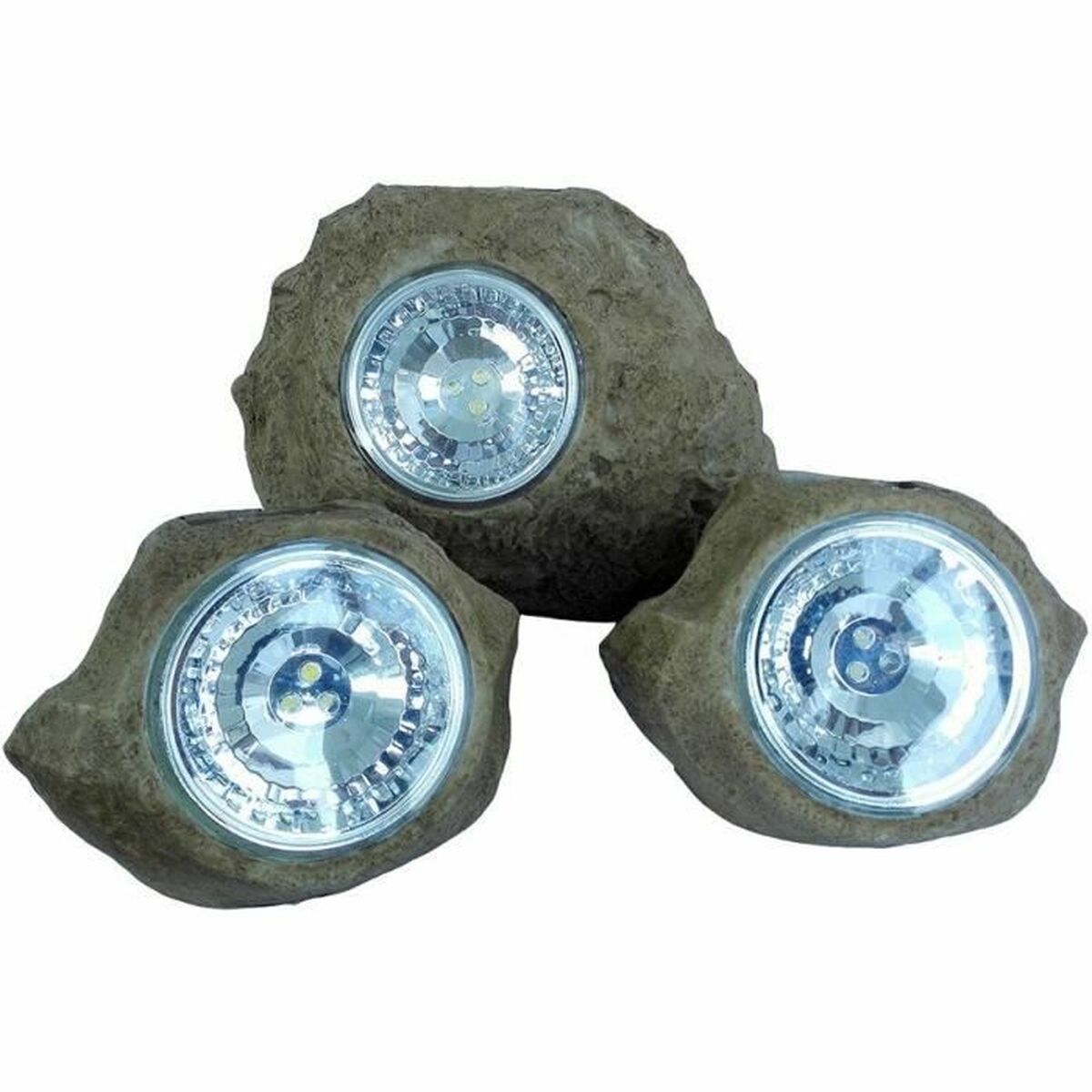 Lampada Ad Energia Solare Lumisky Rocky Brown Grigio (3 Unità) (3 Pezzi)