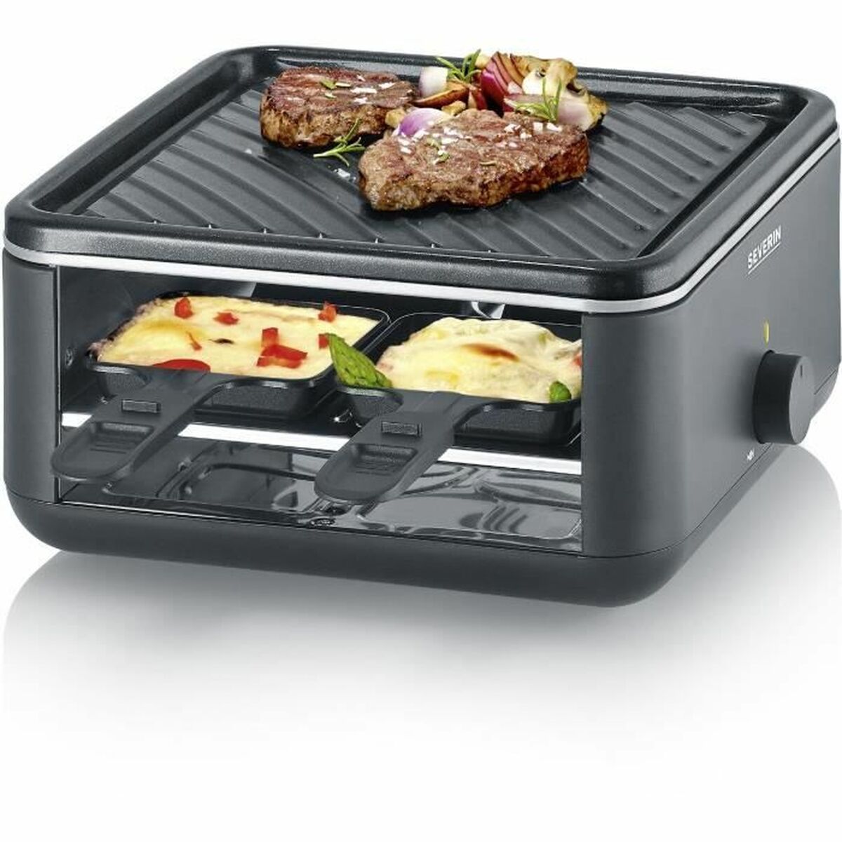 Raclette Severin Rg2360 Nero Noir 24 X 24 cm