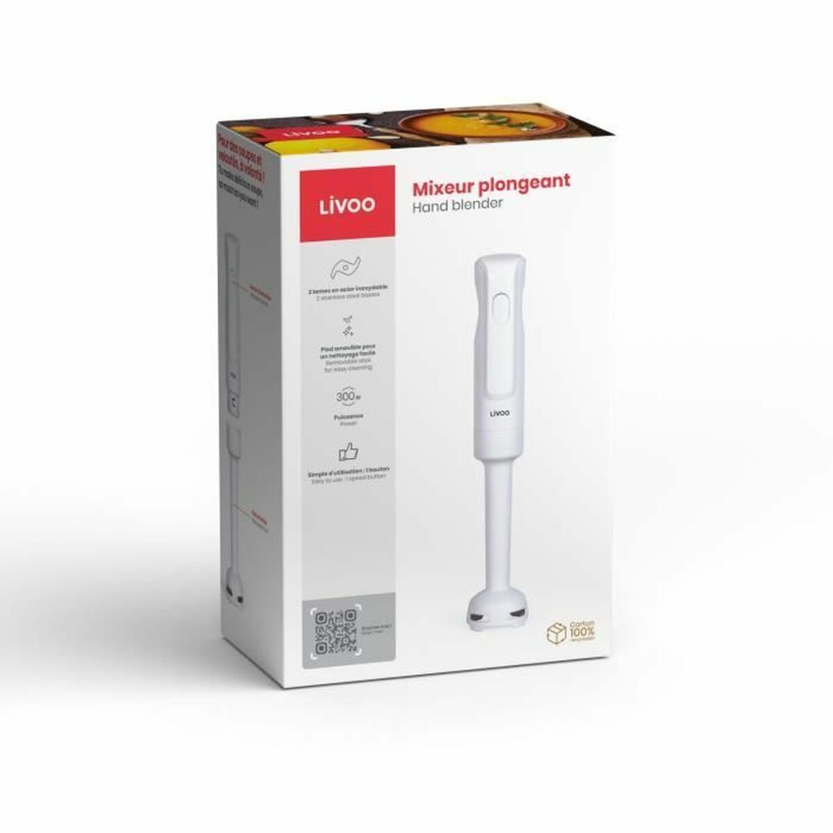 Frullatore Ad Immersione Livoo Bianco 300 W - Image 4