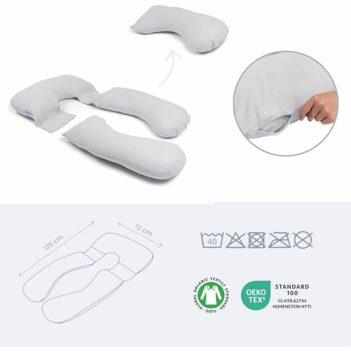 Cuscino Per L'allattamento Doomoo Grigio Xxl (2 Unità) - Image 5