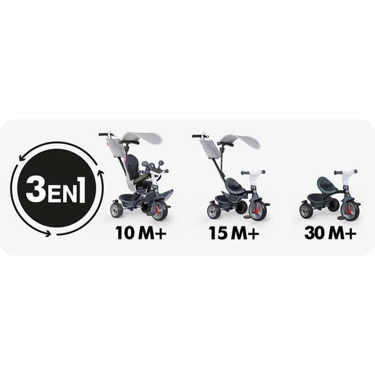 Triciclo Smoby Baby Driver Grigio - Image 4