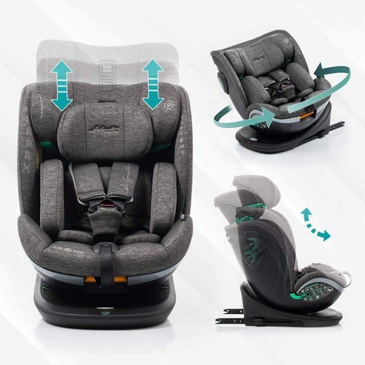 Seggiolino Auto Babyauto Xperta Grey Dobby Grigio 0 (de 0 A 10 Kilos) I (9 - 18 Kg) Ii (15-25 Kg) Iii (22 - 36 Kg) Per Bambini E - Image 4
