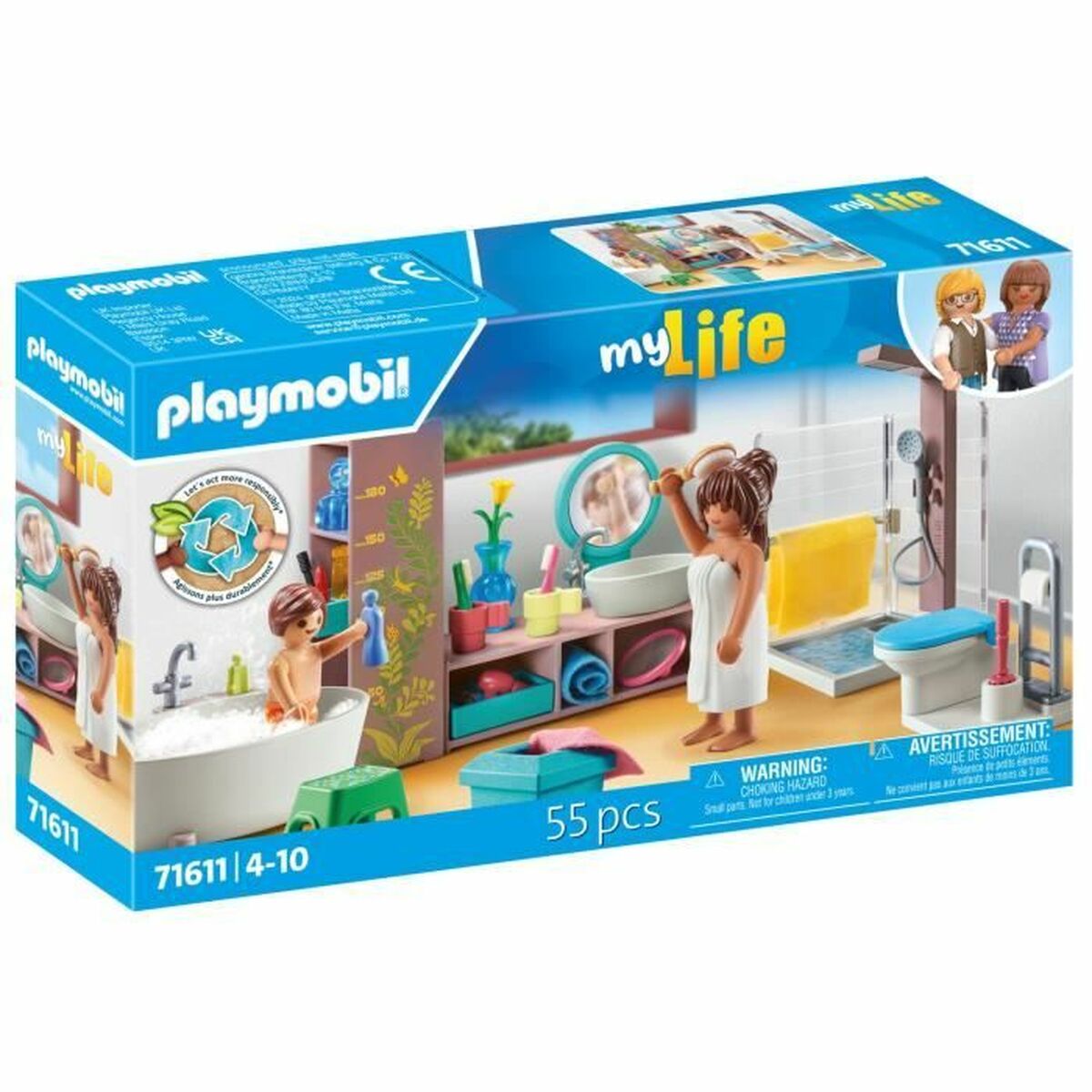 Playset Playmobil 71611 - Bathroom Bathtub 55 Pezzi - Image 4