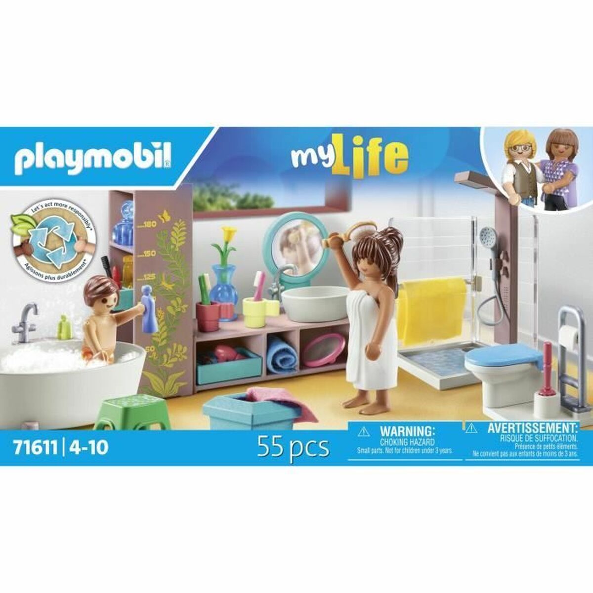 Playset Playmobil 71611 - Bathroom Bathtub 55 Pezzi - Image 6