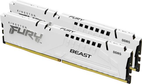 Kingston Fury Beast - Ddr5 - Kit - 64gb: 2 X 32gb - Dimm 288-Pin - 6000 Mhz / Pc5-48000 - Cl30 - ON-Die Ecc - Weiß (kf560c30bwek2-64)