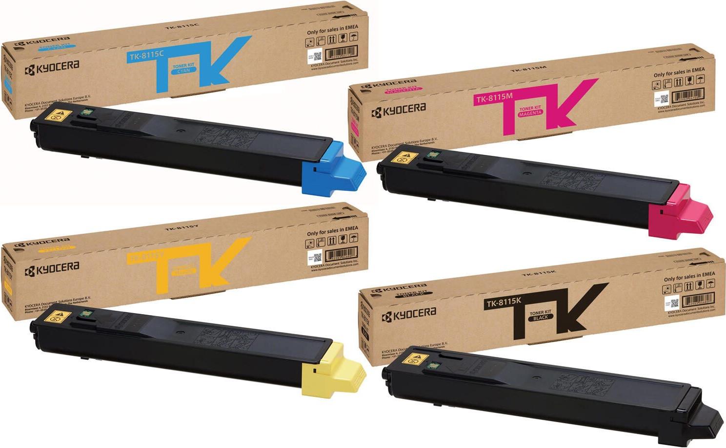 Kyocera Original TK-8115 Toner - 4er Multipack (cyan, Magenta, Gelb, Schwarz) (optk8115set)