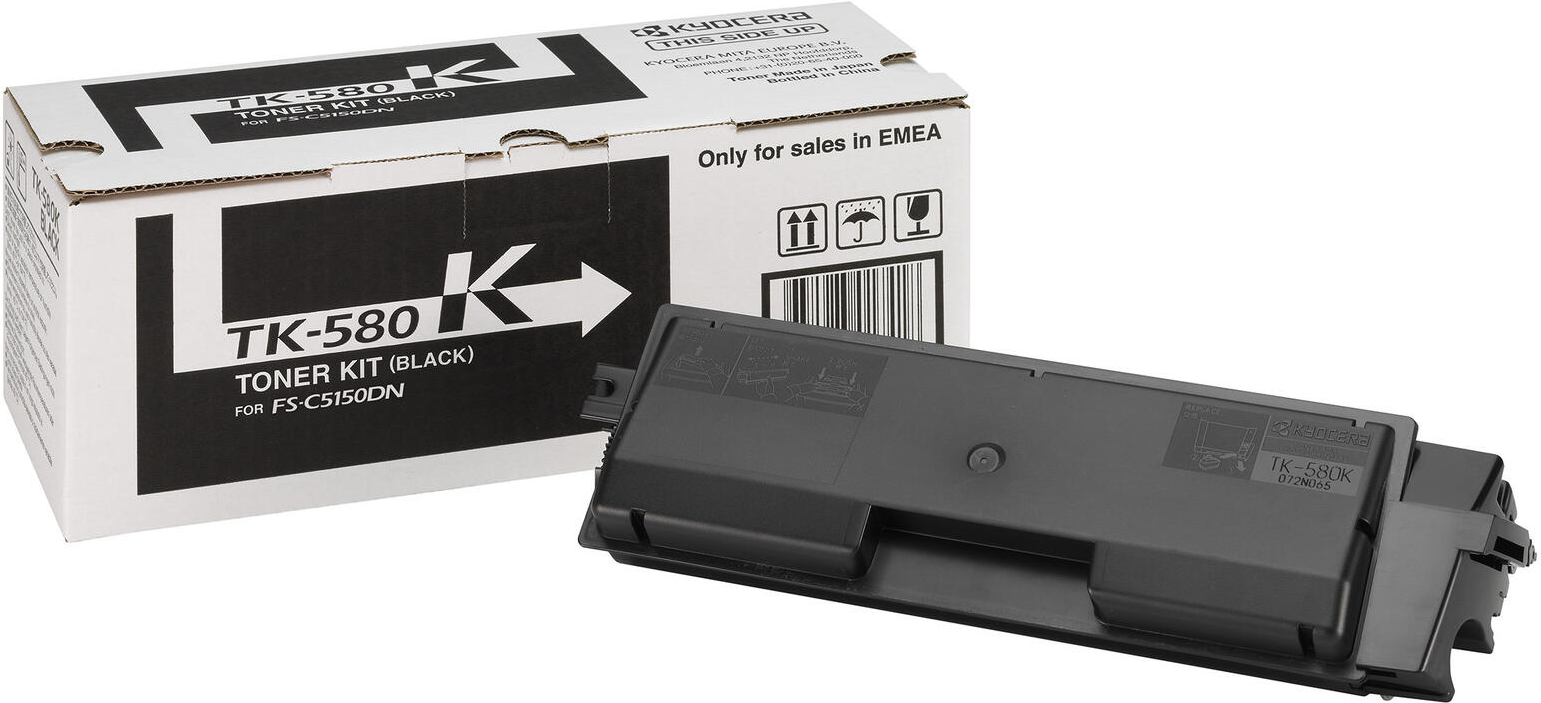 Kyocera Original TK-580 Toner 4er Set (schwarz, Cyan, Magenta,gelb - 3.500/2.800 Seiten) (optk580set)