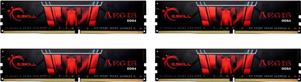 G.skill Aegis - Ddr4 - 32 Gb: 4 X 8 Gb - Dimm 288-Pin - 3200 Mhz / Pc4-25600 - Cl16 - 1.35 V - Ungepuffert - NoN-Ecc (f4-3200c16Q-32gis)