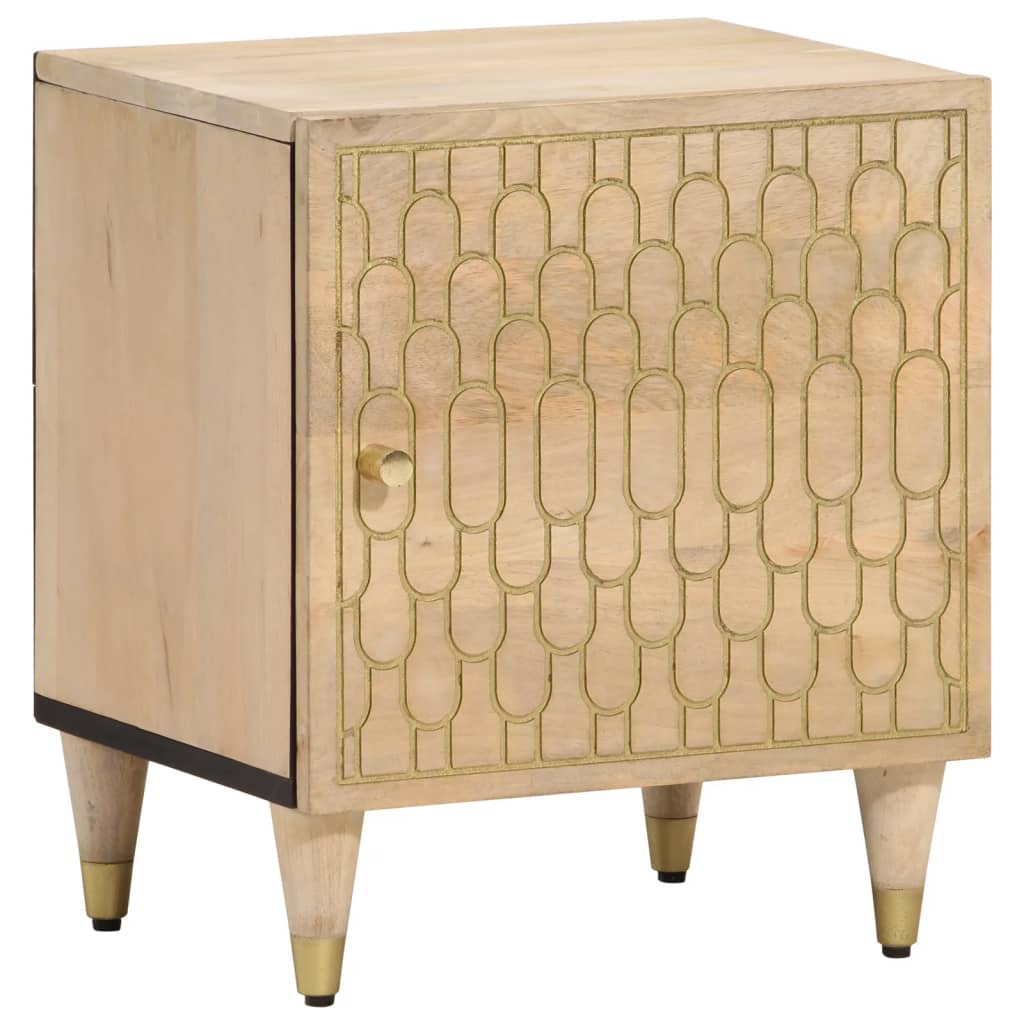 Comodini 2pz 40x33x46 Cm In Legno Massello Di Mango