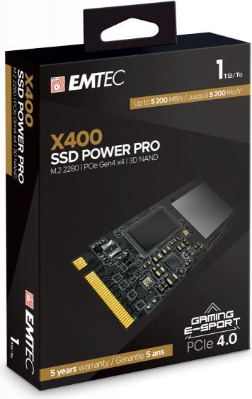Emtec Power Pro X400 - Ssd - 1 Tb - Intern - M.2 2280 - Pcie 4.0 X4 (nvme) (ecssd1tx400)