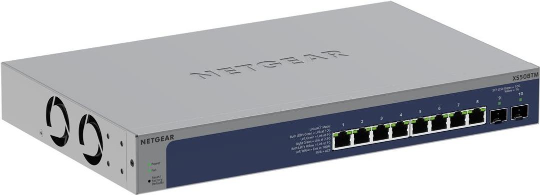 Netgear S3600 Series Xs508tm - Switch - 2+/l3 Lite - Smart - 8 X 10/25 Gigabit Ethernet + 2 X 10 Gb Ethernet Sfp+ (uplink) - Desktop, An Rack Montier