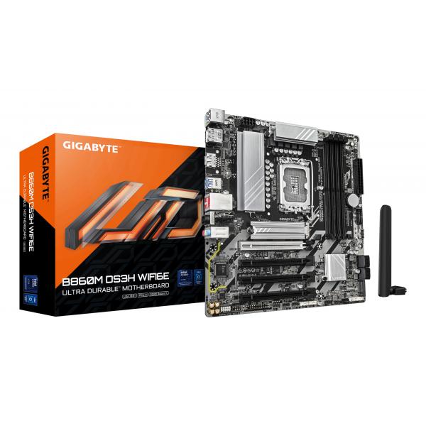 Gigabyte B860m Ds3h Wifi6e Scheda Madre - Cpu Intel Core Ultra, Vrm A 5+1+2+1 Fasi, Fino A 9066mhz Ddr5, 1xpcie 5.0 + 1xpcie 4.0 M.2, Lan 2,5 Gbe, wi
