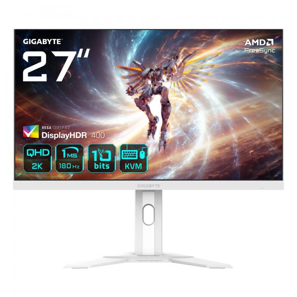 Gigabyte M27qa Ice 27 Monitor Da Gioco Qhd - 2560 X 1440, 180hz, 1ms, 350 Cd/m², Freesync, Display Hdr400, Hdmi 2.1, Displayport 1.4 (gigabyte 27 Ips