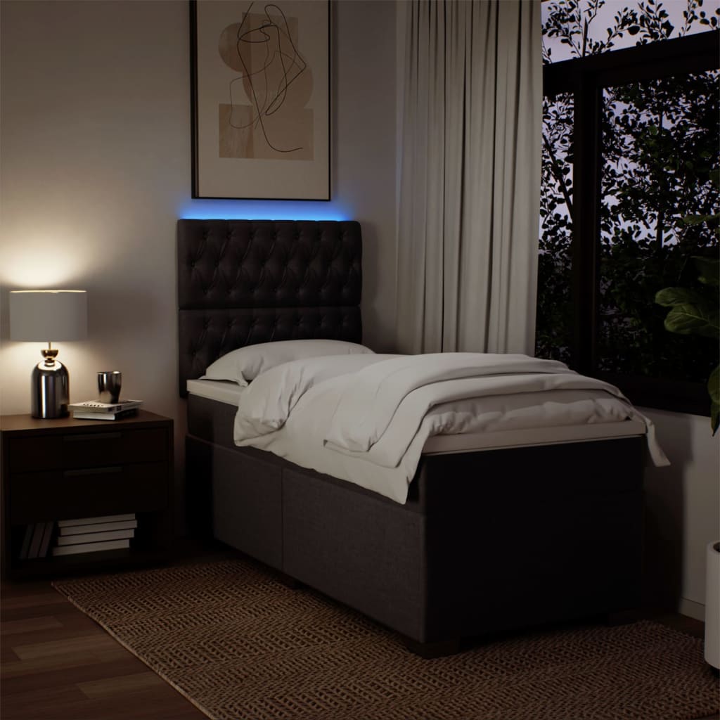 Giroletto A Molle Con Materasso Marrone Scuro 90x200 Cm Tessuto - Image 4