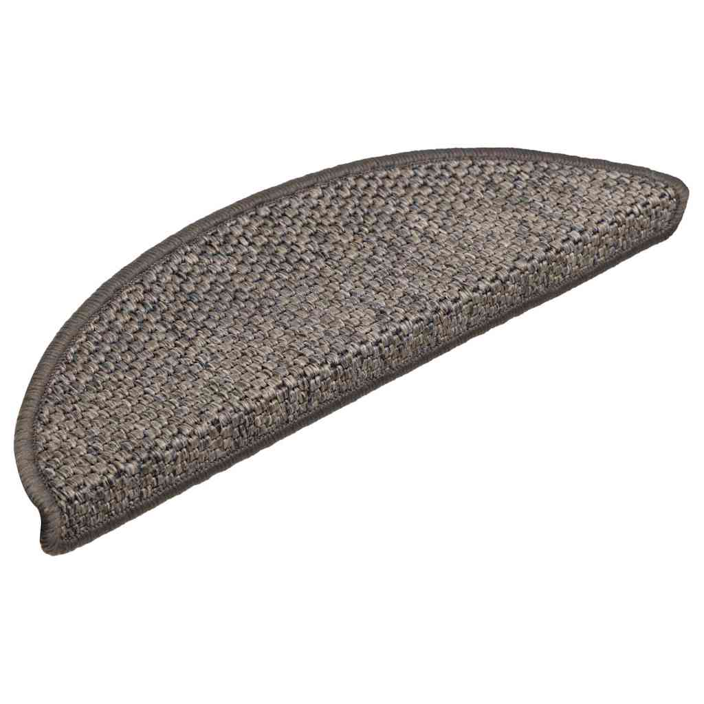 Tappeti Adesivi Per Scale Sisal 30pz 56x17x3 Cm Beige Marrone