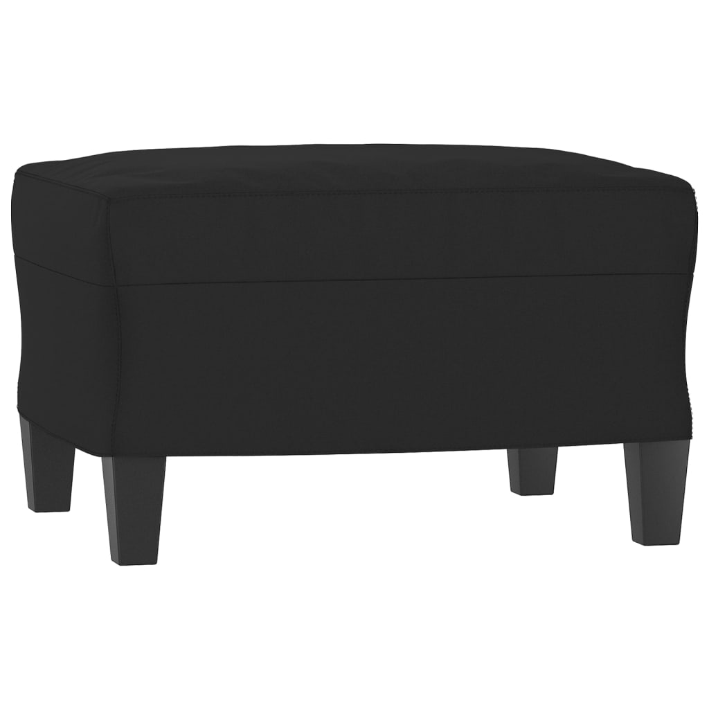 Poltrona Con Poggiapiedi Nero 60 Cm In Tessuto Microfibra - Image 4