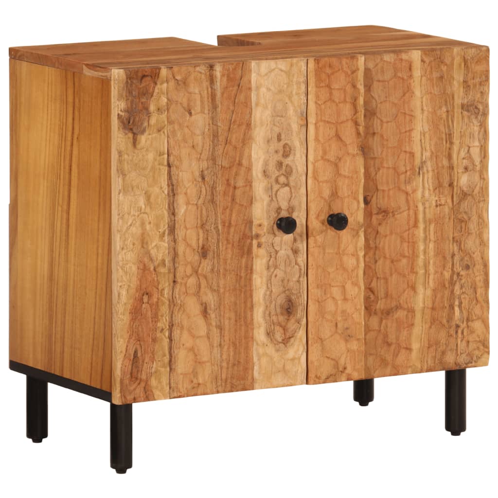 Set Mobili Da Bagno 2pz In Legno Massello Di Acacia