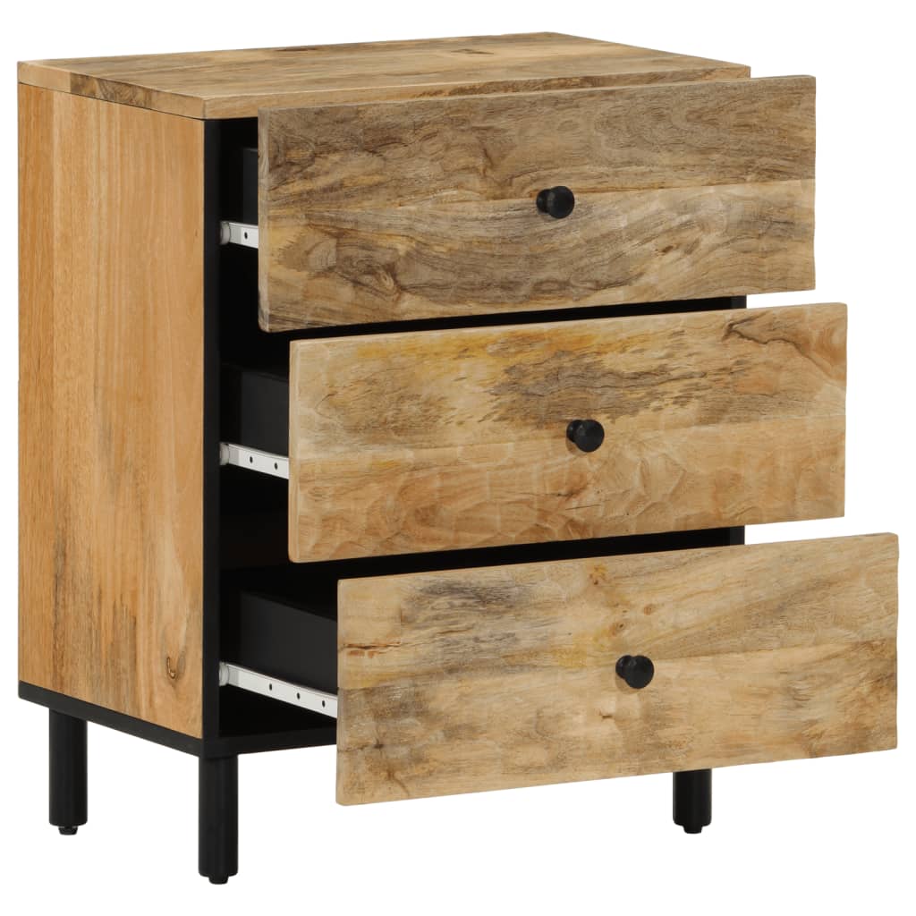 Comodino 50x33x60 Cm In Legno Massello Di Mango
