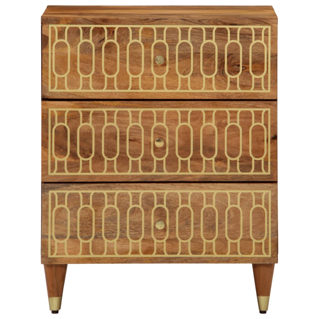 Comodino 50x33x62 Cm In Legno Massello Di Mango